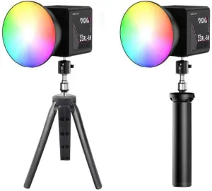 Sakerplus Handheld Portable Video Light|Upgraded RGB|Adjustable Color Temperature|10000mAh Battery|Camera Lighting Spotlight|Vlog,Shooting,Studio,Live,Beauty (Black|Light Handle|Standard RGB)