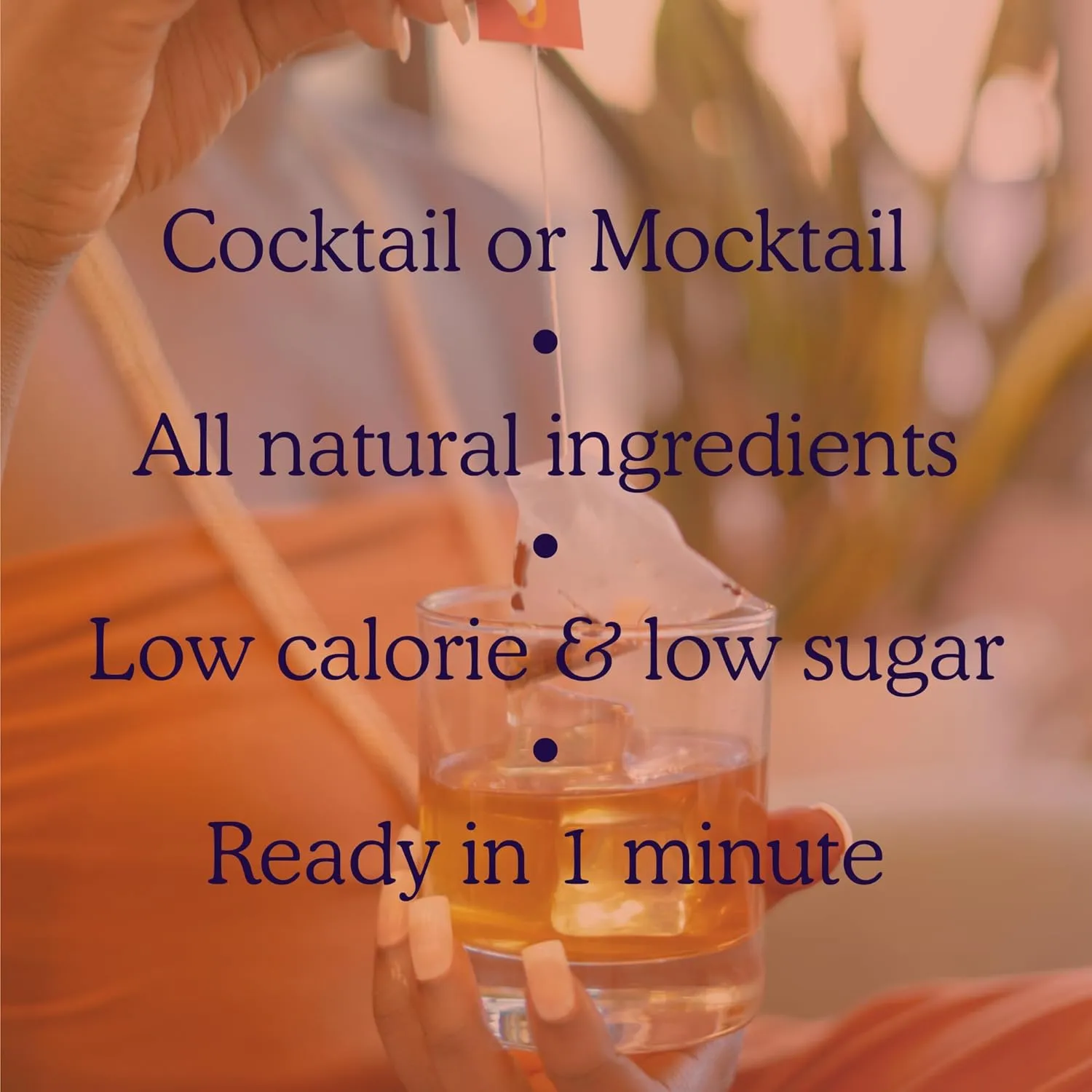 SAYSO Old Fashioned Original Craft Cocktail Tea Bag | Under 1 Min (With Bitters & Orange) | Steep in Whiskey & Cold Water |Organic, Certified Gluten-free & Non-GMO| (<4G Sugar, 15 Calories), 8 count