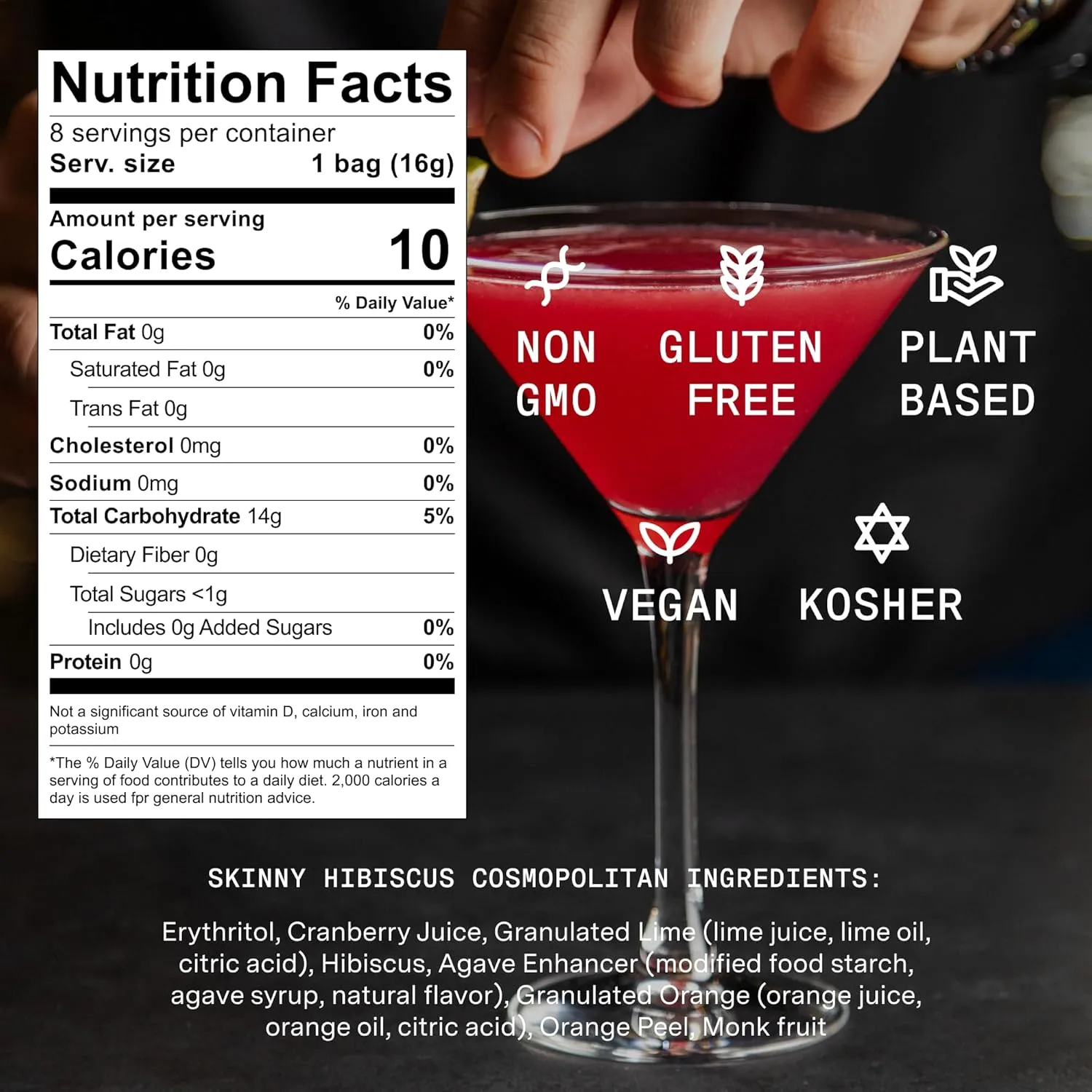 SAYSO Skinny Spicy Margarita, Skinny Hibiscus Cosmo & Skinny Cardamom Paloma Cocktail Tea Bags - - Instant Cocktail or Mocktail Mixers - No Hot Water - Home Bar - Organic Ingredients, 3-Pack