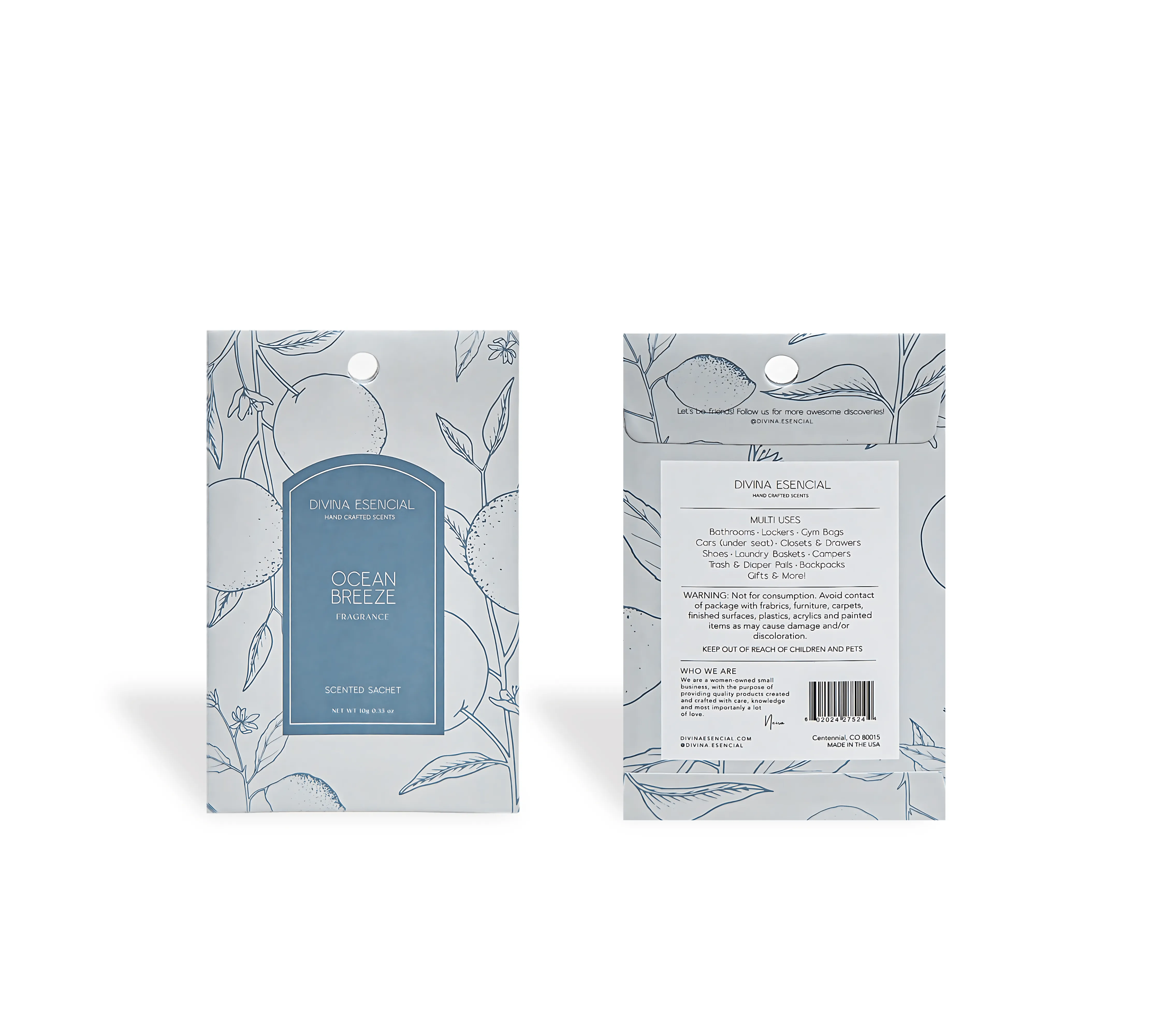 Scented Sachets - Lavender, Ocean Breeze & Vanilla Trio