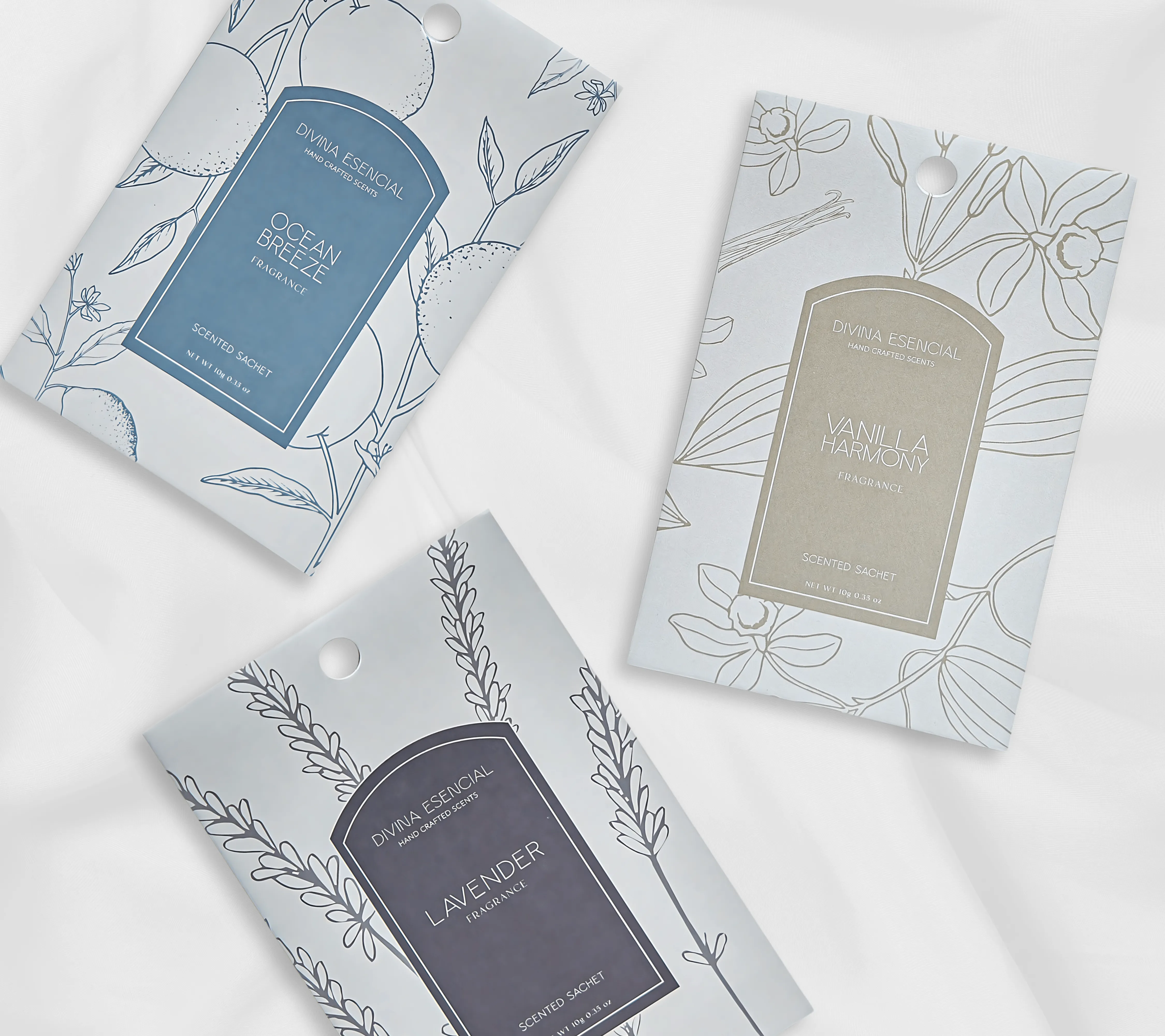 Scented Sachets - Lavender, Ocean Breeze & Vanilla Trio