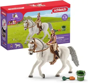 Schleich Horse Club - 7 PC Rider and Horse Toy Playset with Accessories - Realistic Rider and Lipizzaner Mare Figurine - Fun Toys for Girls and Boys - Collectible Figures for Kids Ages 5  - 41433
