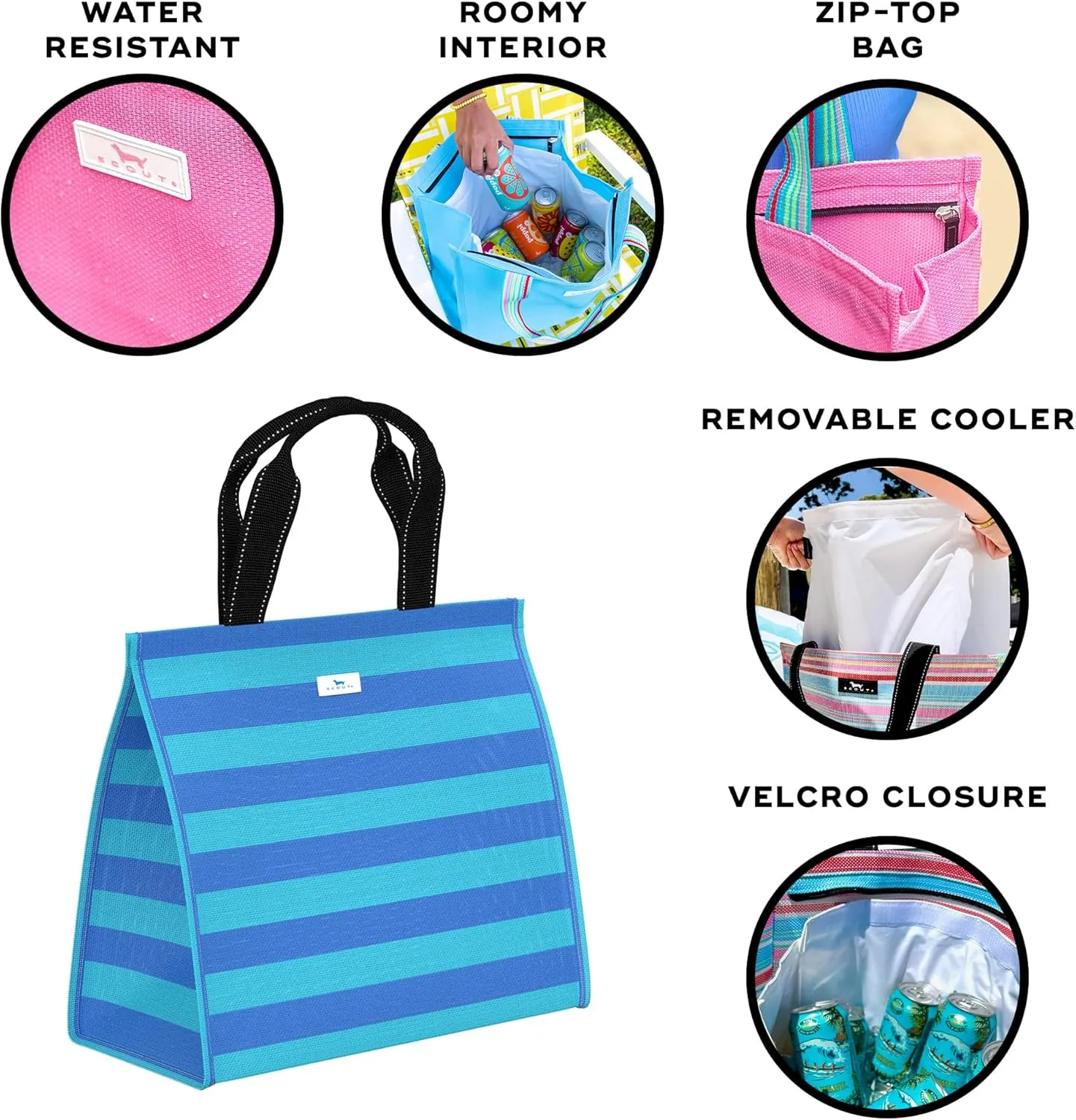 SCOUT Cold Shoulder Cooler Tote - Versatile Two in One Design, Zip-Top Tote Plus Removable Insulated Liner, Perfect for Beach, Pool, Travel