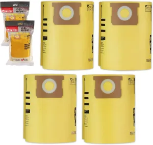 Shop-Vac 90671 Genuine Type H 5-to-8-Gallon High-Efficiency Disposable Collection Filter Bag 4 Pack, Yellow