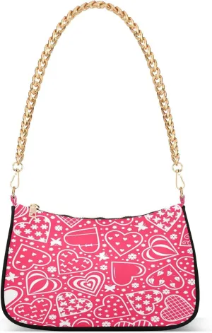 Shoulder Bag for Women Hobo Tote Handbag Gold Chain Crossbody Bag with Zipper Clutch Purse Handbags