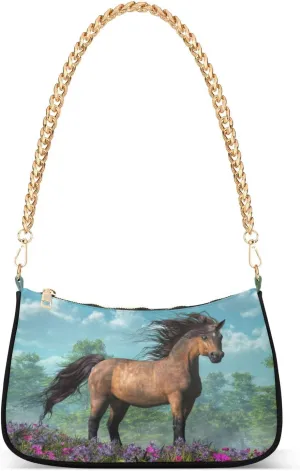 Shoulder Bag for Women Hobo Tote Handbag Gold Chain Crossbody Bag with Zipper Clutch Purse Handbags
