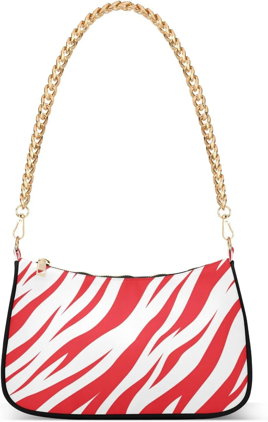 Shoulder Bag for Women Hobo Tote Handbag Gold Chain Crossbody Bag with Zipper Clutch Purse Handbags