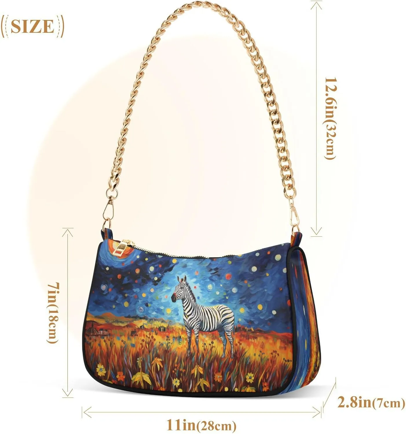 Shoulder Bags for Women Animal Zebra Leopard Cheetah Tiger Print Hobo Tote Handbag Small Clutch Purse with Zipper Closure