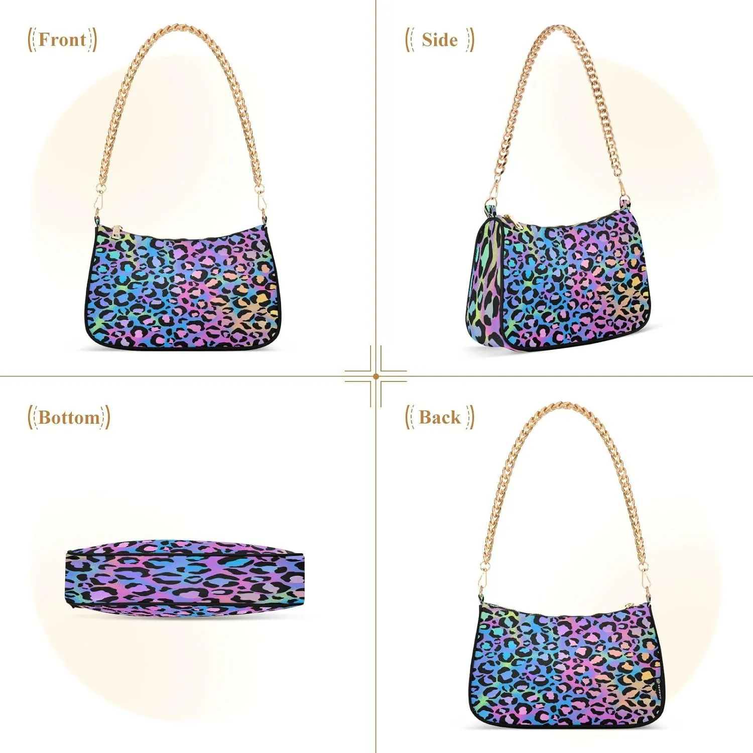 Shoulder Bags for Women Animal Zebra Leopard Cheetah Tiger Print Hobo Tote Handbag Small Clutch Purse with Zipper Closure
