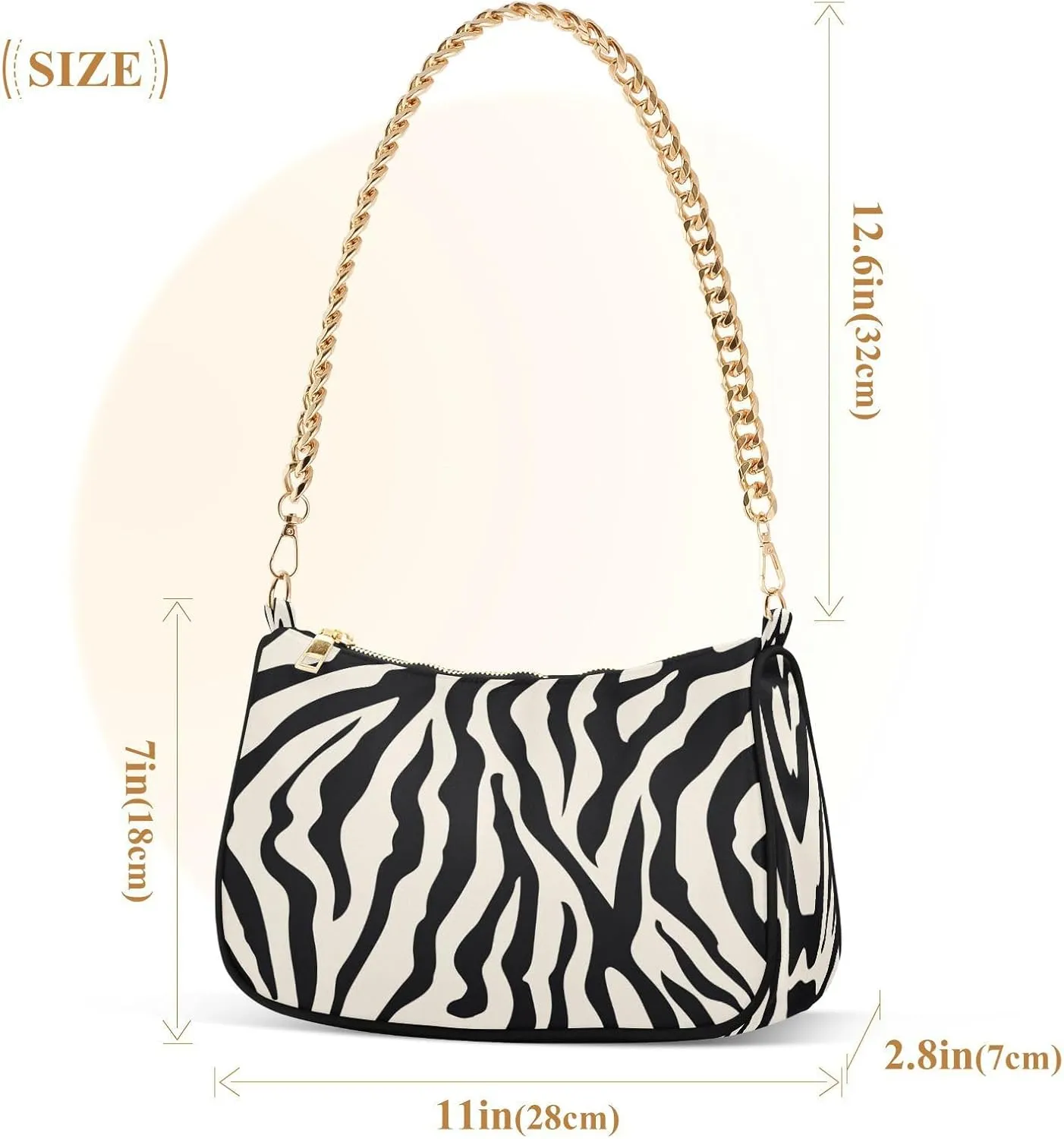 Shoulder Bags for Women Animal Zebra Leopard Cheetah Tiger Print Hobo Tote Handbag Small Clutch Purse with Zipper Closure