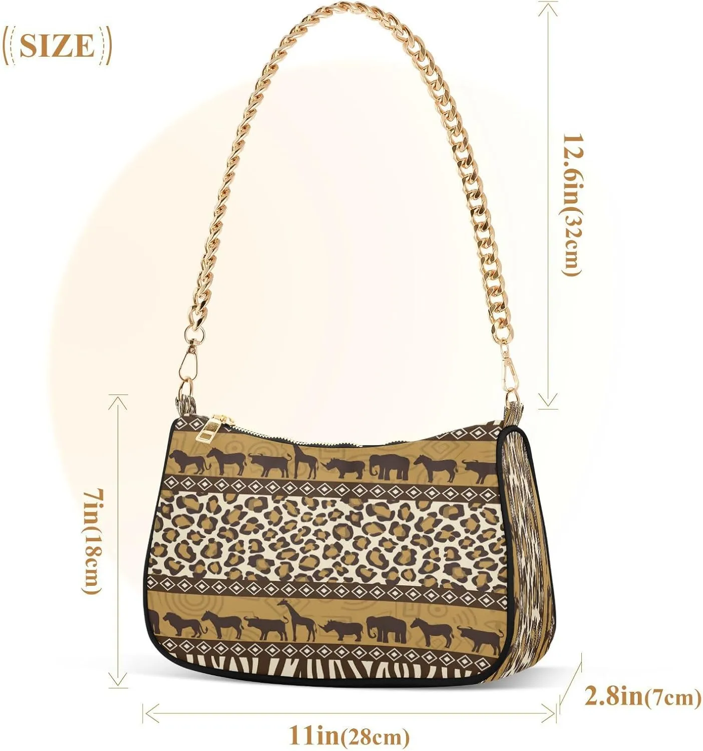 Shoulder Bags for Women Animal Zebra Leopard Cheetah Tiger Print Hobo Tote Handbag Small Clutch Purse with Zipper Closure