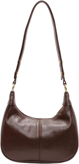 Shoulder Bags for Women, Small Hobo Crescent Handbags Cute Retro Tote Purse Mini Shoulder Clutch with Zipper Closure