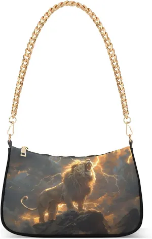Shoulder Bags for Women The Lion Hobo Tote Handbag Small Clutch Purse with Zipper Closure