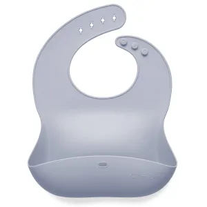 Silicone Baby Bib Roll Up & Stay Closed | Pebble