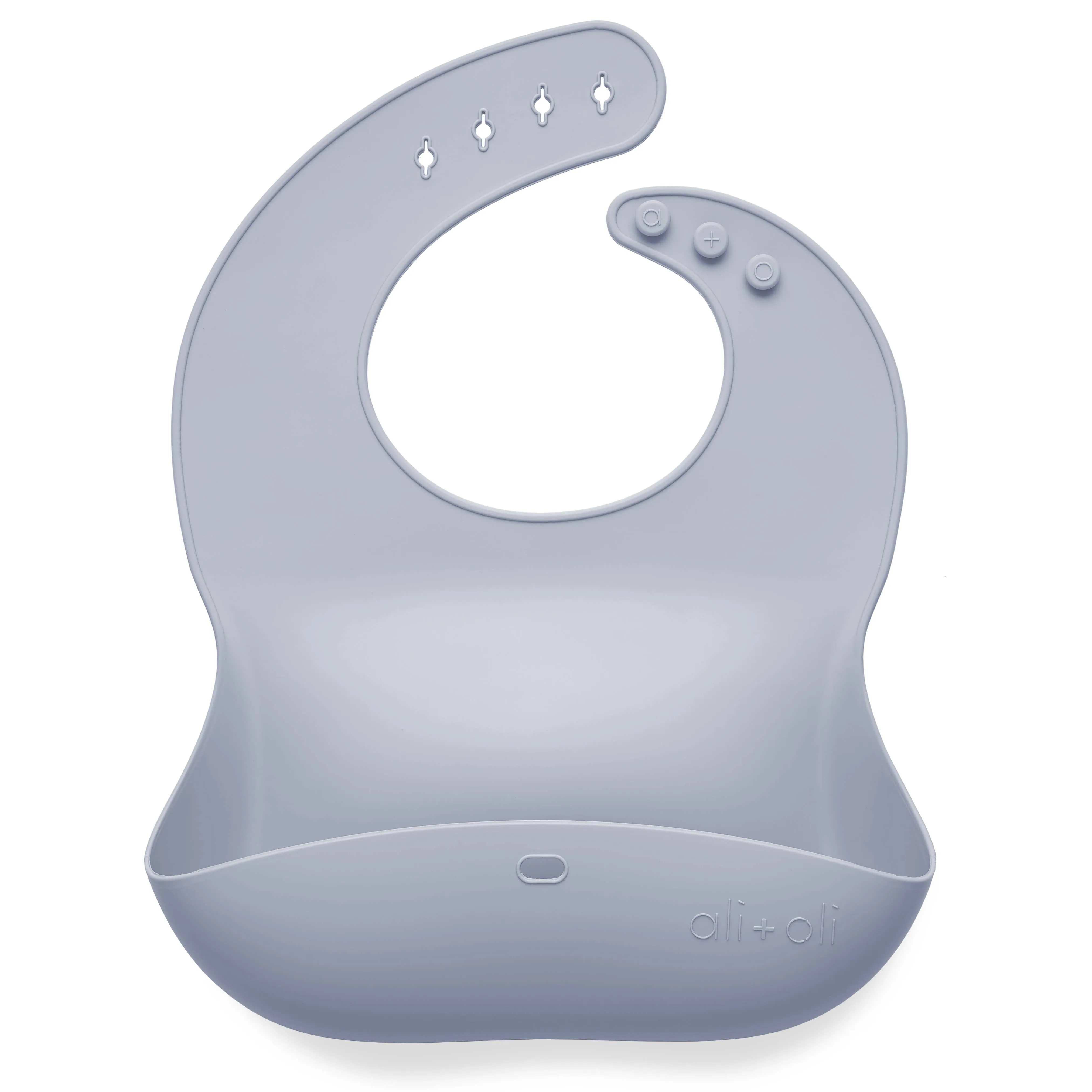 Silicone Baby Bib Roll Up & Stay Closed | Pebble