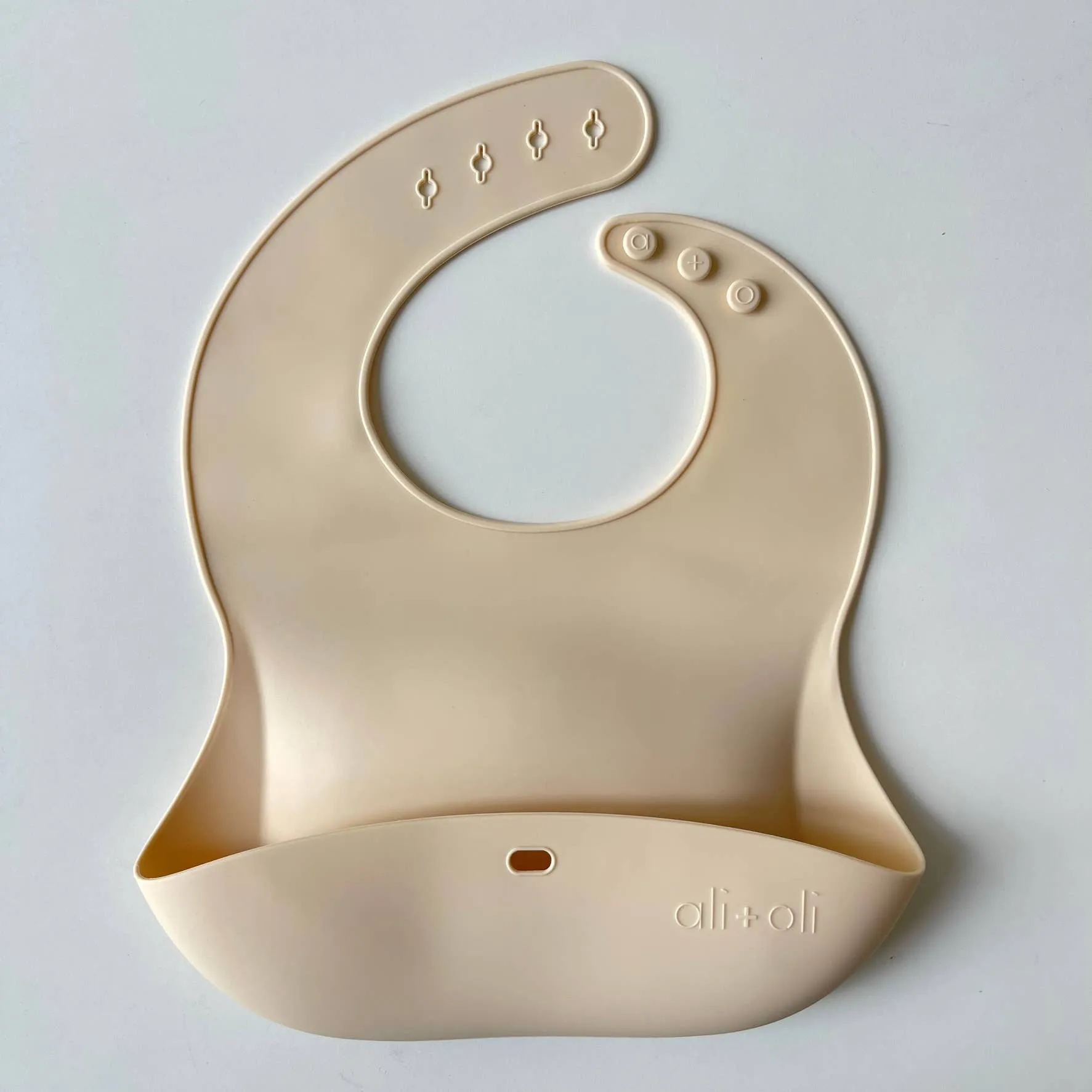 Silicone Baby Bib Roll Up & Stay Closed | Sand