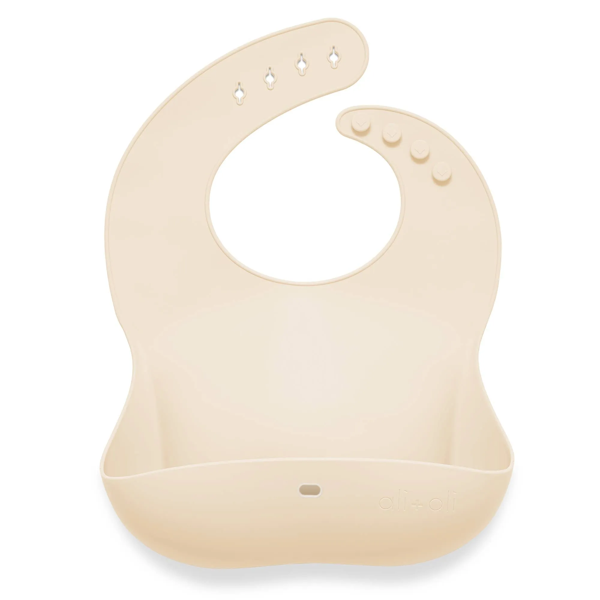 Silicone Baby Bib Roll Up & Stay Closed | Sand