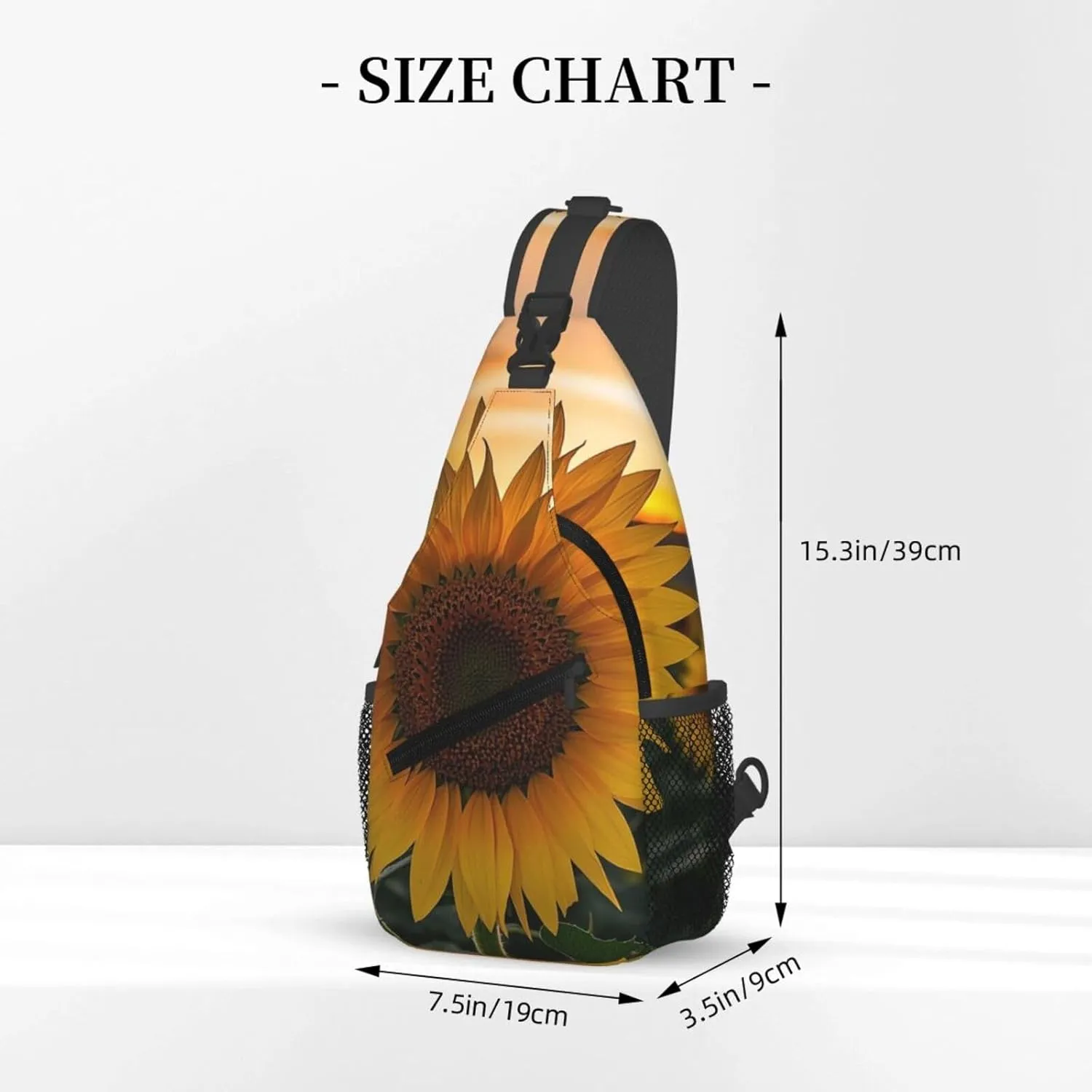 Sling Bag for Men Women Crossbody Backpack Sunflower Field Sunset Crossbody Bag Chest Bag for Travel Sport