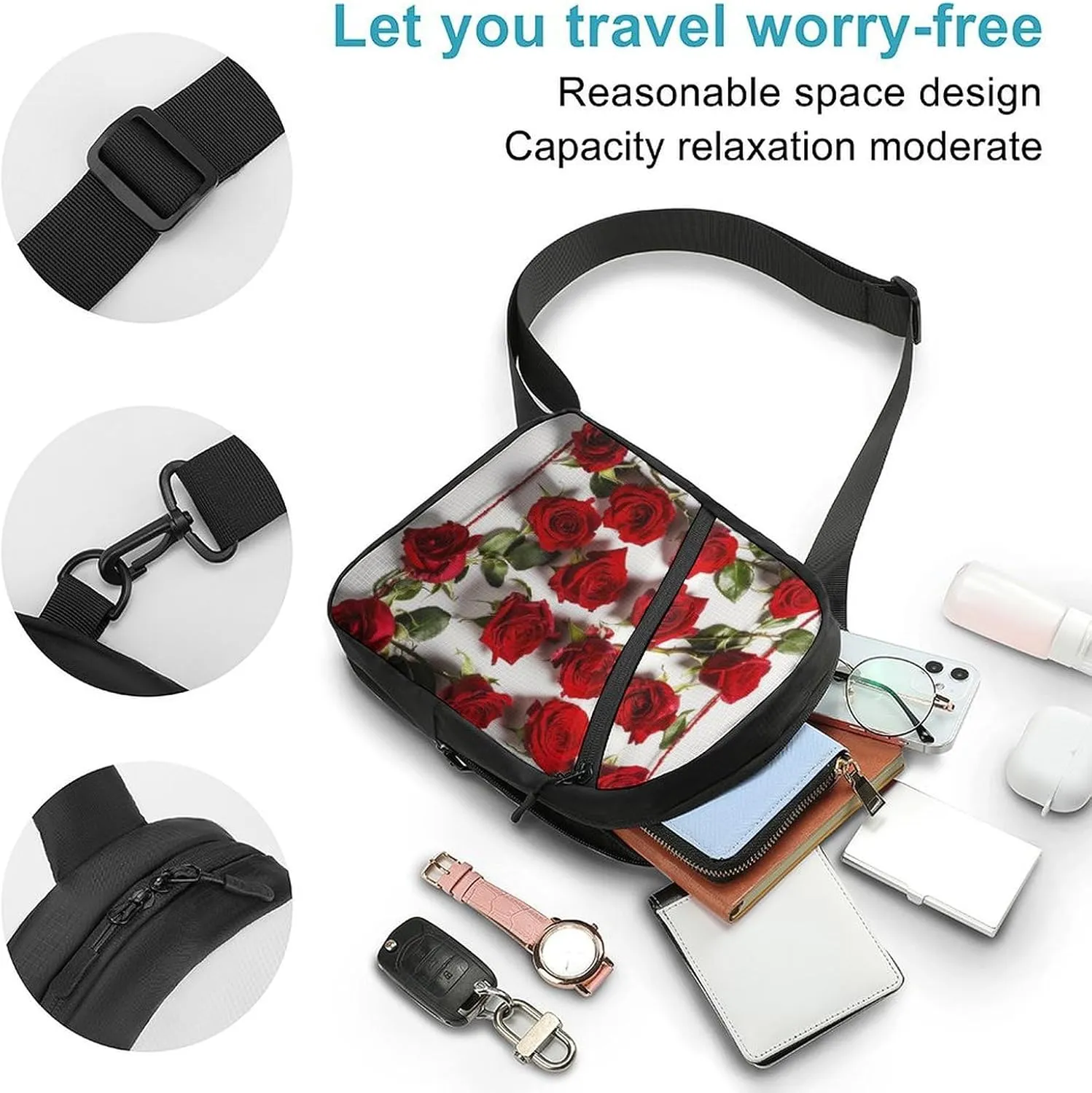 Sling Bag for Women Men Crossbody Sling Backpack Colorful Garden Chest Bags Shoulder Backpack Travel Hiking Daypack