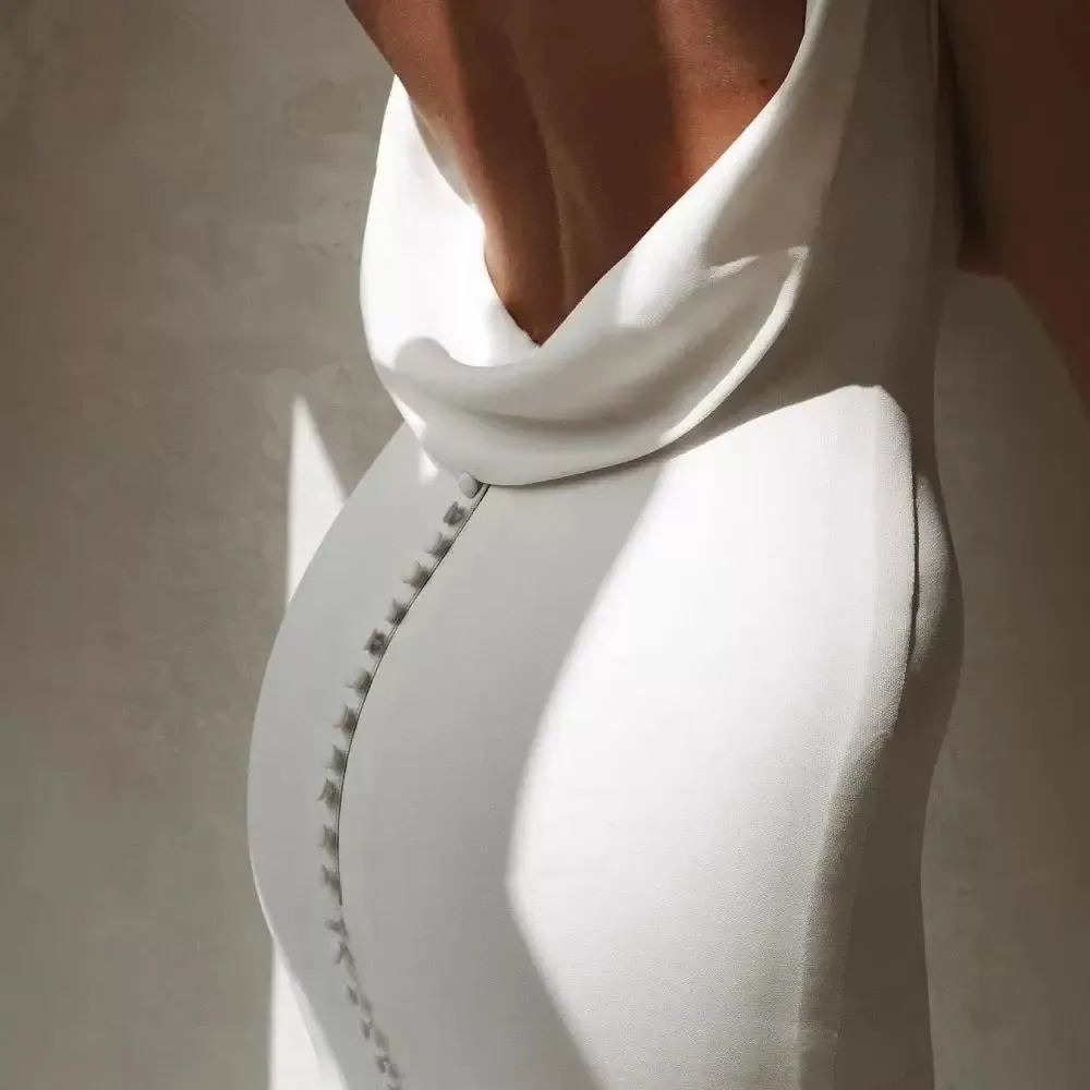 Sling light wedding dress