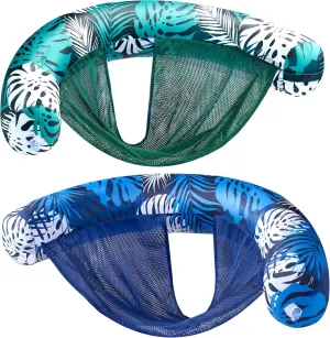 Sloosh Pool Floats Adult, 2 Pack Inflatable Noodle Chair with Sling Soft Fabric, Floating Pool Float Lounge for Summer Water Fun