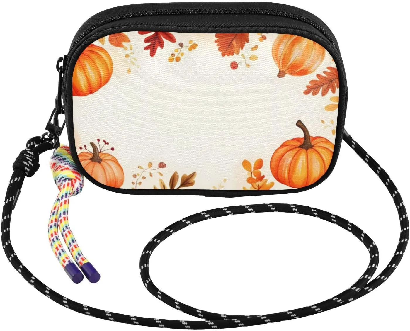 Small Crossbody Bags Harvest Pumpkins Leaf for Women Cell Phone Purses Shoulder Bag Handbag with Adjustable Strap