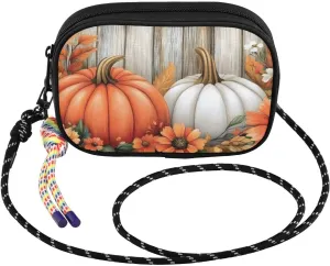 Small Crossbody Bags Pumpkin Harvest Board Retro for Women Cell Phone Purses Shoulder Bag Handbag with Adjustable Strap