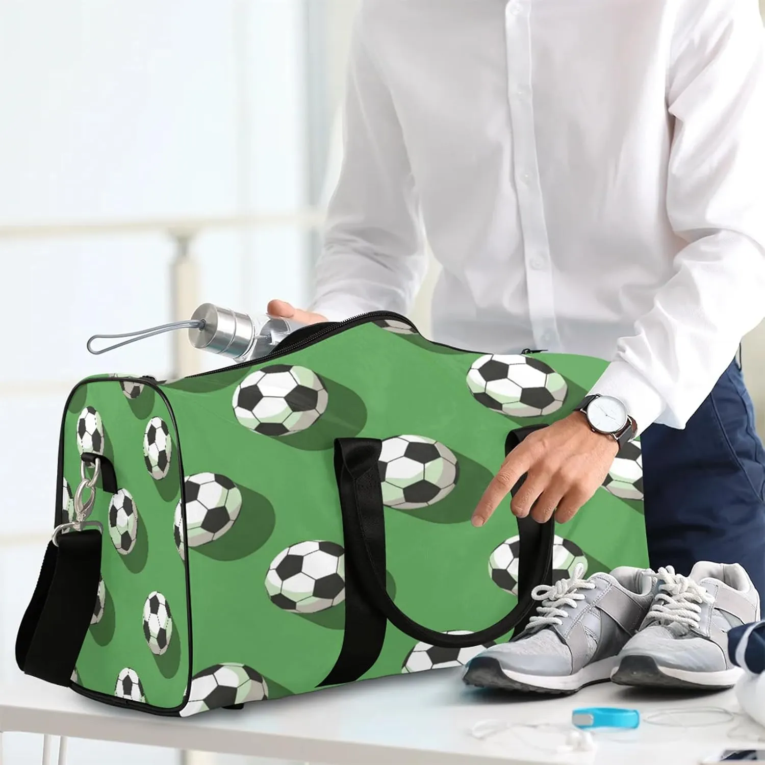 Soccer Ball Travel Bag for Men Women, Gym Duffle Bags for Travel, Carry On Luggage Bag, Weekender Overnight Workout Bags
