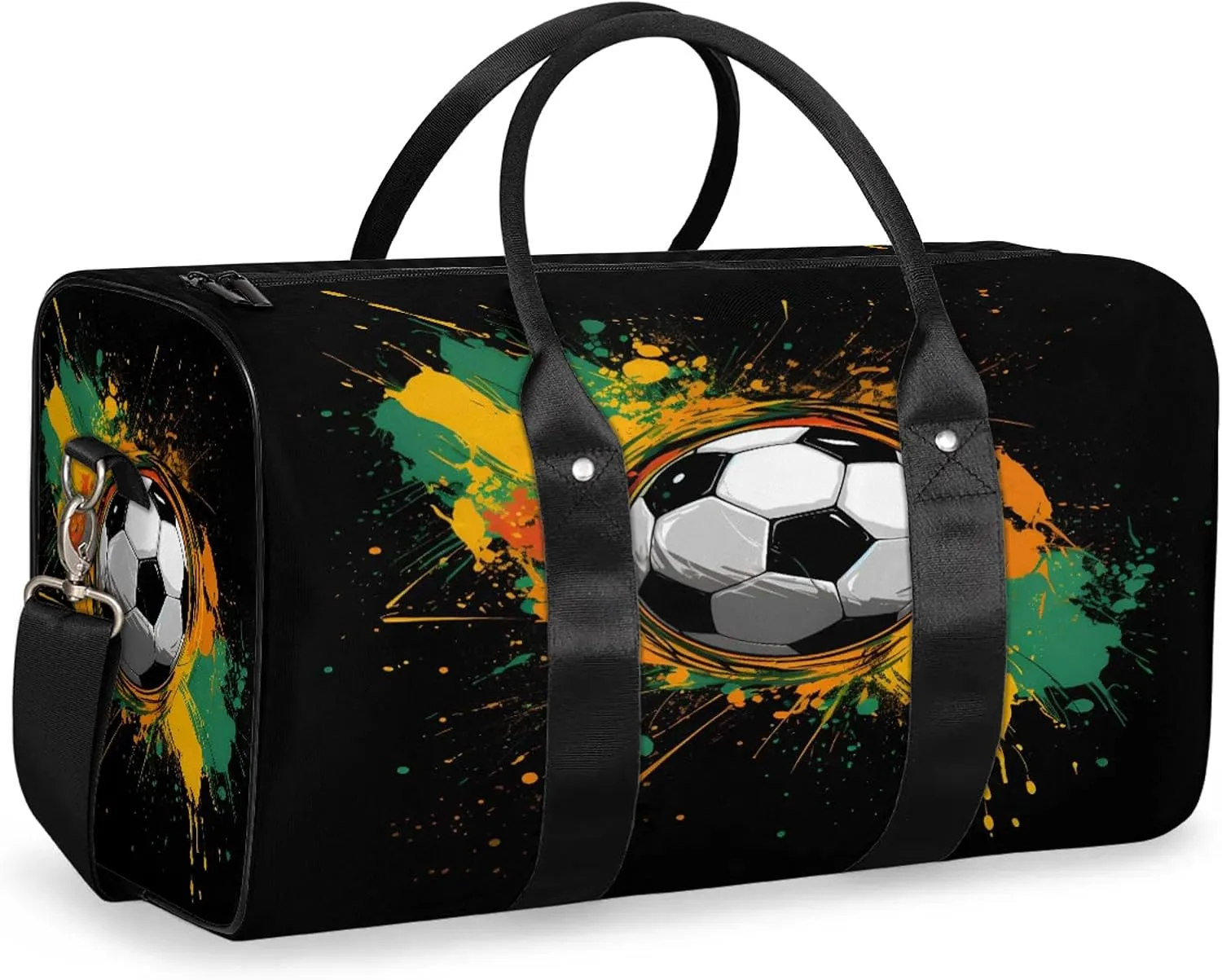 Soccer Football Travel Bag for Men Women, Gym Duffle Bags for Travel, Carry On Luggage Bag, Weekender Overnight Workout Bags