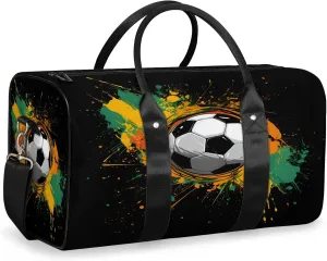 Soccer Football Travel Bag for Men Women, Gym Duffle Bags for Travel, Carry On Luggage Bag, Weekender Overnight Workout Bags