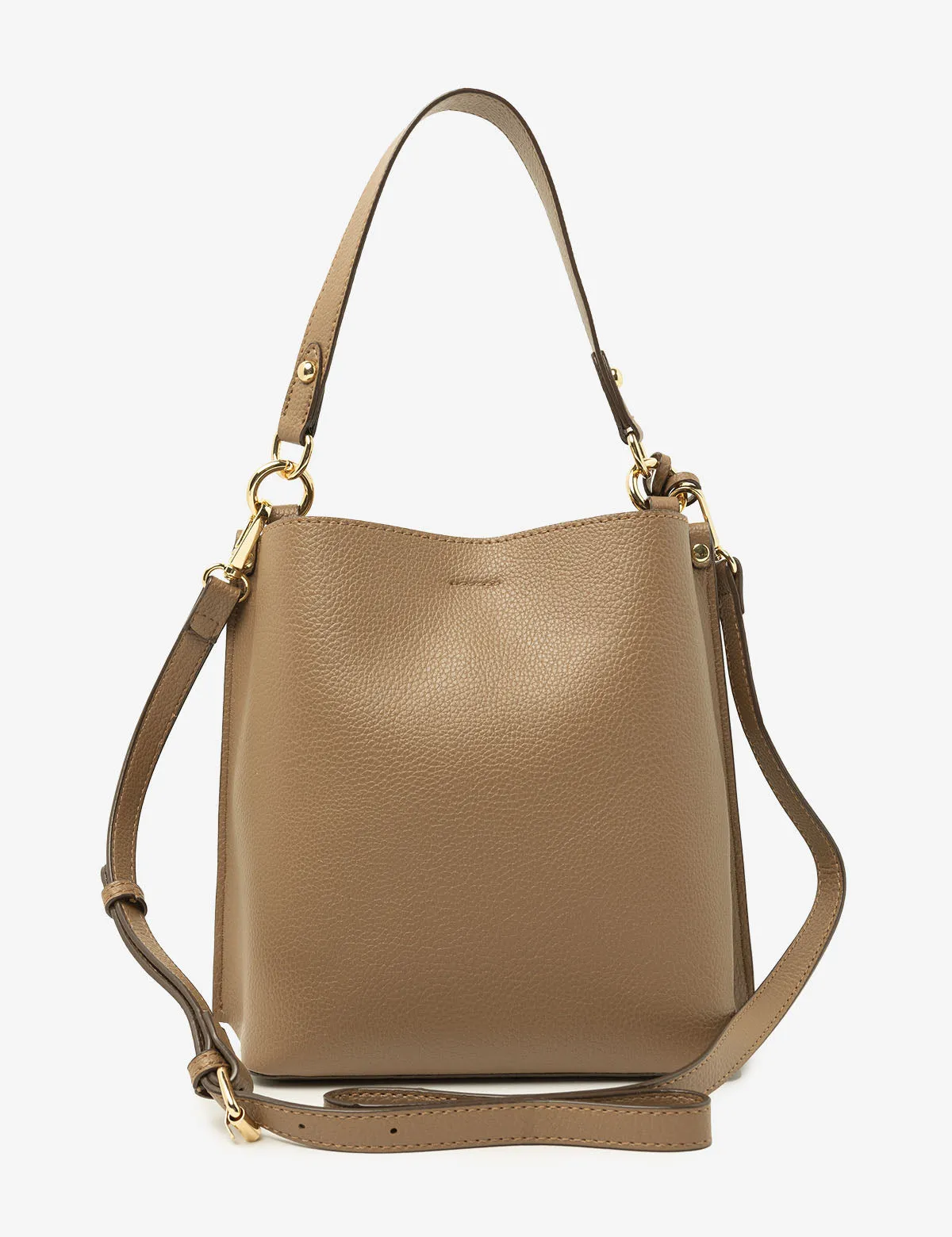 SOLID BUCKET BAG WITH CROSSBODY STRAP
