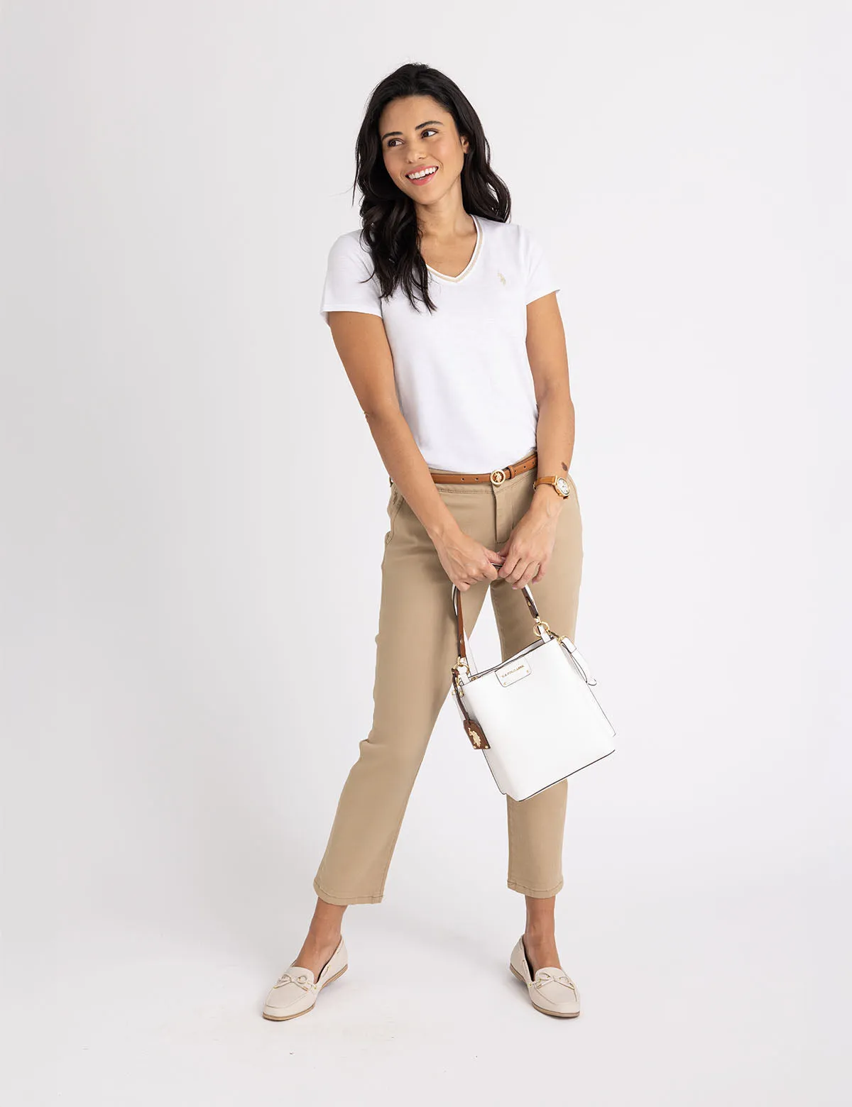 SOLID BUCKET BAG WITH CROSSBODY STRAP