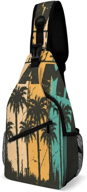 South-beach-miami Crossbody Sling Backpack, Shoulder Bag Chest Bag for Travel Sport Running