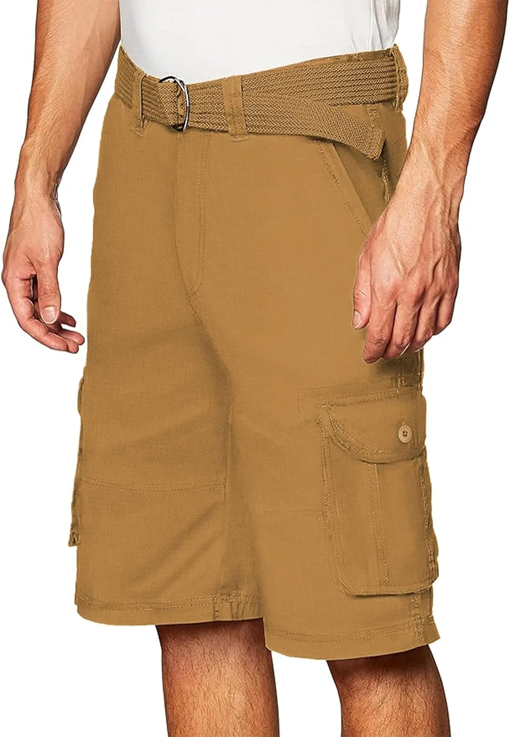 Southpole Men's Ripstop Belted Cargo Shorts