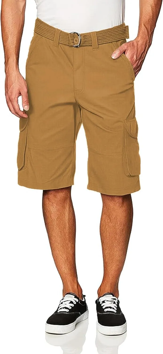 Southpole Men's Ripstop Belted Cargo Shorts