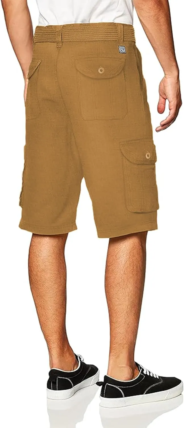 Southpole Men's Ripstop Belted Cargo Shorts
