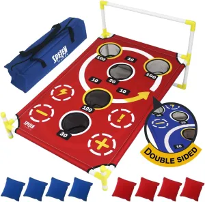 SPELEN GAMES - Double Sided Cornhole Board Set with Carrying Case 16  Games - Toss & Turn Cornhole with a Twist - A New Take On The Classic Tossing Game for Kids and Adults - Bean Bag Toss Game