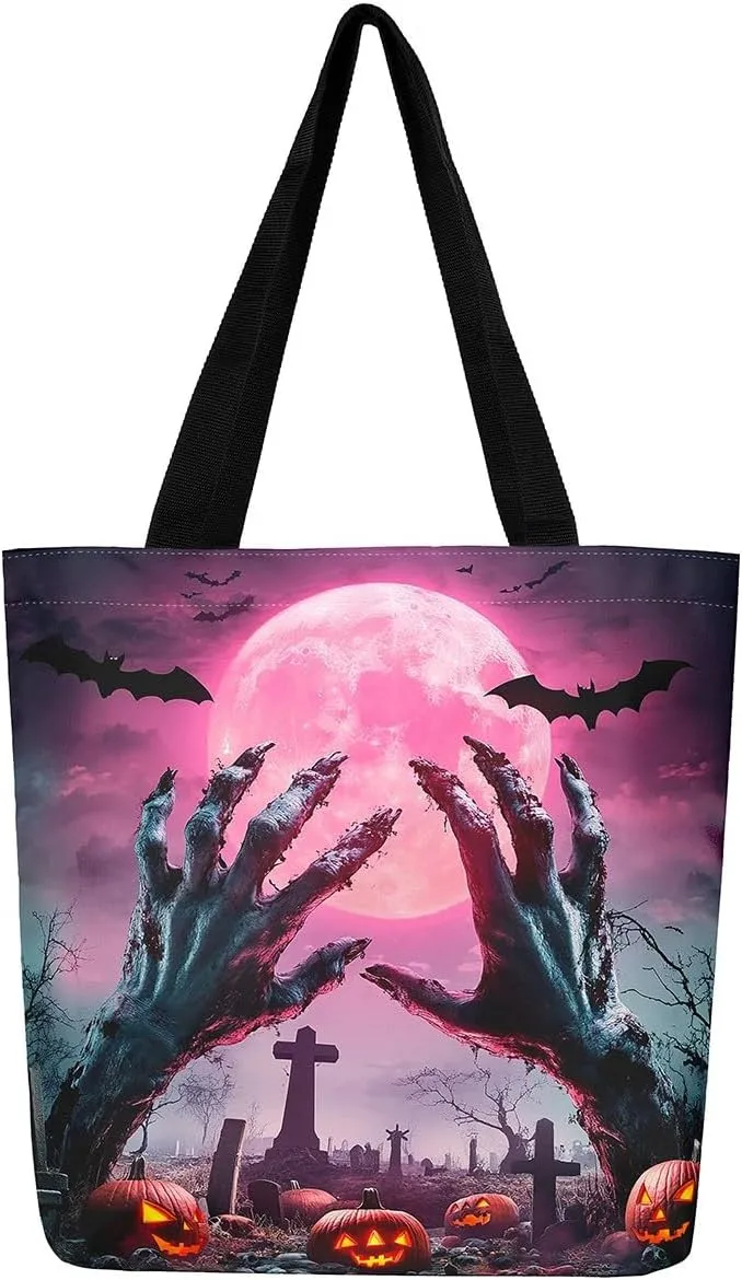 Spiral Tie Dye Canvas Tote Bag,Gradient Rainbow Shoulder Bag Colorful Stripes Line Art Swirl Shoulder Bag