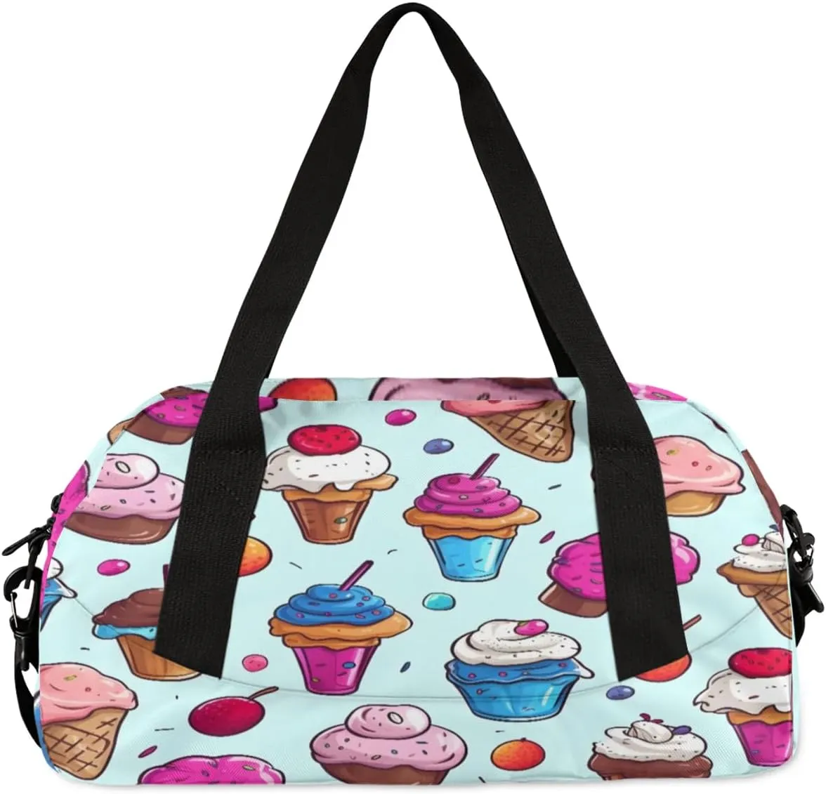 Sport Duffel Bag Sweet Ice Cream Kids Gym Bag Weekender Overnight Bags for Boys Girls Teens Carry On Workout Travel Bag