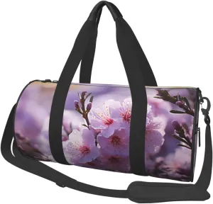 Sports Gym Bag for Women Men Travel Duffel Bag Tote Weekender Bag Carry on Overnight Bag for Travel Swimming Fitness Workout Sports Cherry Blossom Duffle Bag