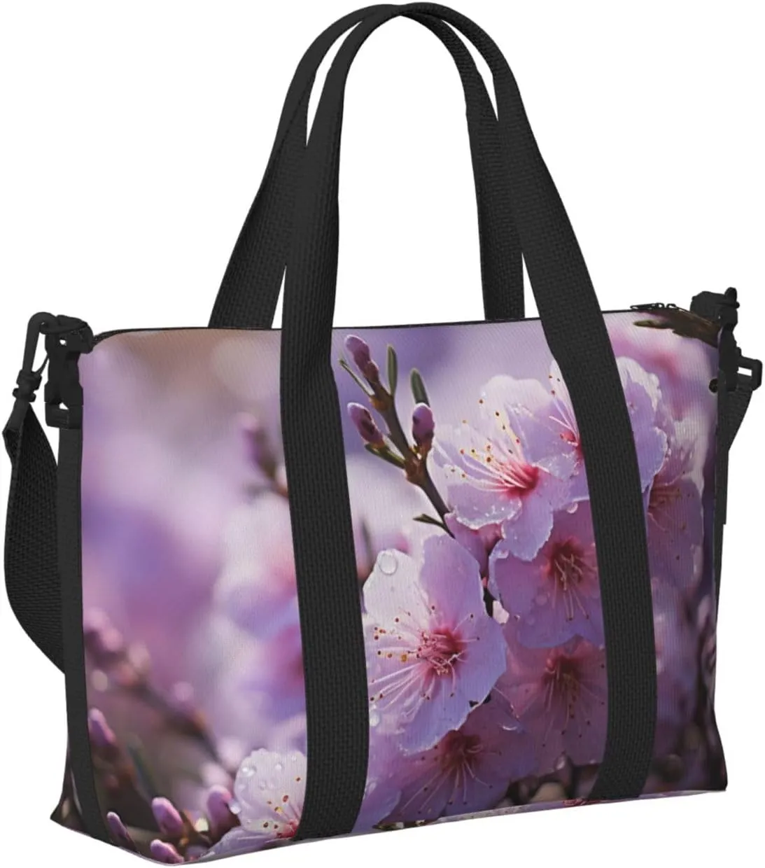 Sports Gym Bag for Women Men Travel Duffel Bag Tote Weekender Bag Carry on Overnight Bag for Travel Swimming Fitness Workout Sports Cherry Blossom Duffle Bag