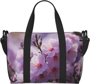 Sports Gym Bag for Women Men Travel Duffel Bag Tote Weekender Bag Carry on Overnight Bag for Travel Swimming Fitness Workout Sports Cherry Blossom Duffle Bag
