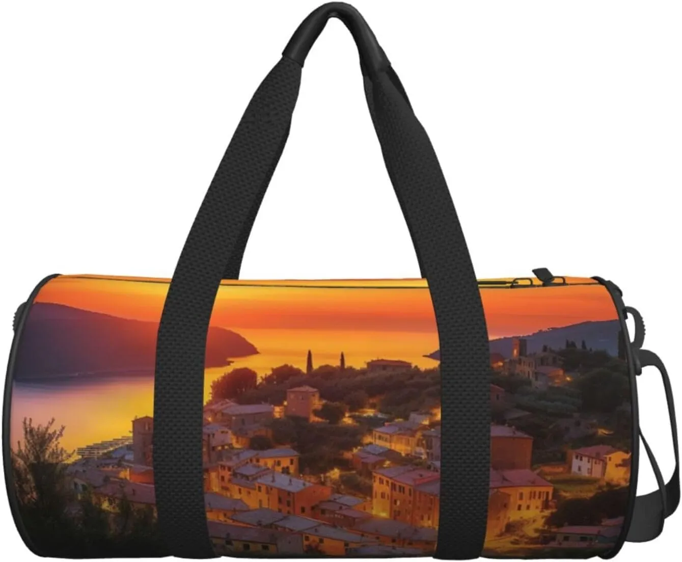 Sports Gym Bag for Women Men Travel Duffel Bag Tote Weekender Bag Carry on Overnight Bag for Travel Swimming Fitness Workout Sports Italian Sunset Duffle Bag