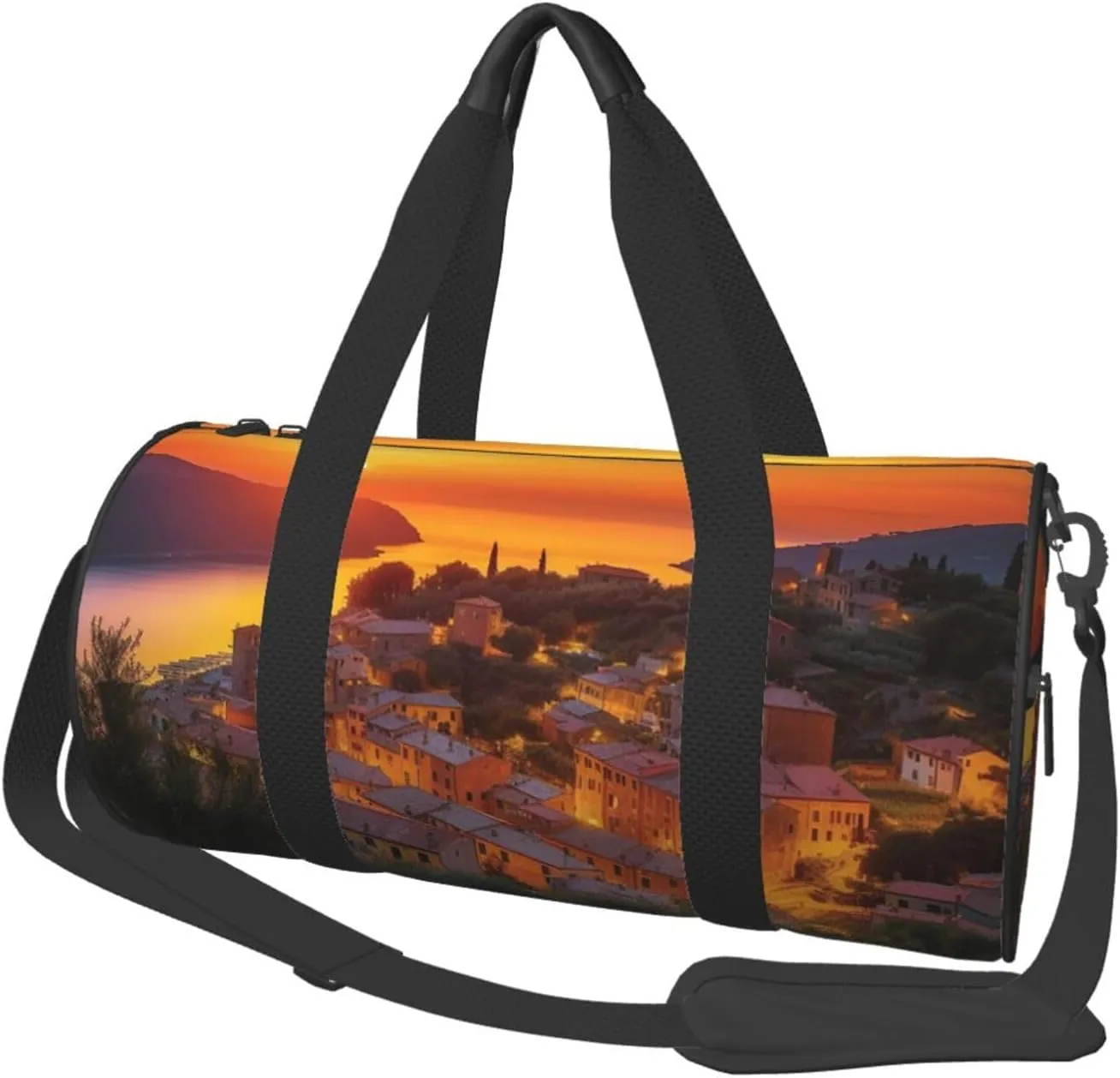 Sports Gym Bag for Women Men Travel Duffel Bag Tote Weekender Bag Carry on Overnight Bag for Travel Swimming Fitness Workout Sports Italian Sunset Duffle Bag