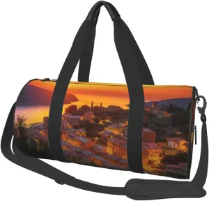 Sports Gym Bag for Women Men Travel Duffel Bag Tote Weekender Bag Carry on Overnight Bag for Travel Swimming Fitness Workout Sports Italian Sunset Duffle Bag
