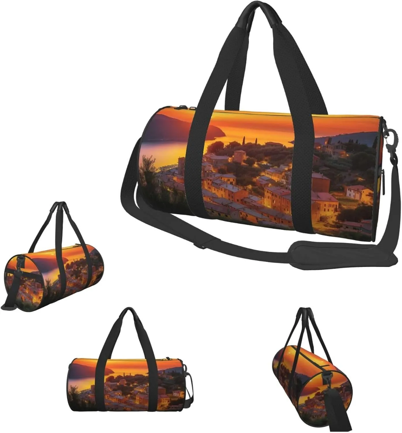 Sports Gym Bag for Women Men Travel Duffel Bag Tote Weekender Bag Carry on Overnight Bag for Travel Swimming Fitness Workout Sports Italian Sunset Duffle Bag