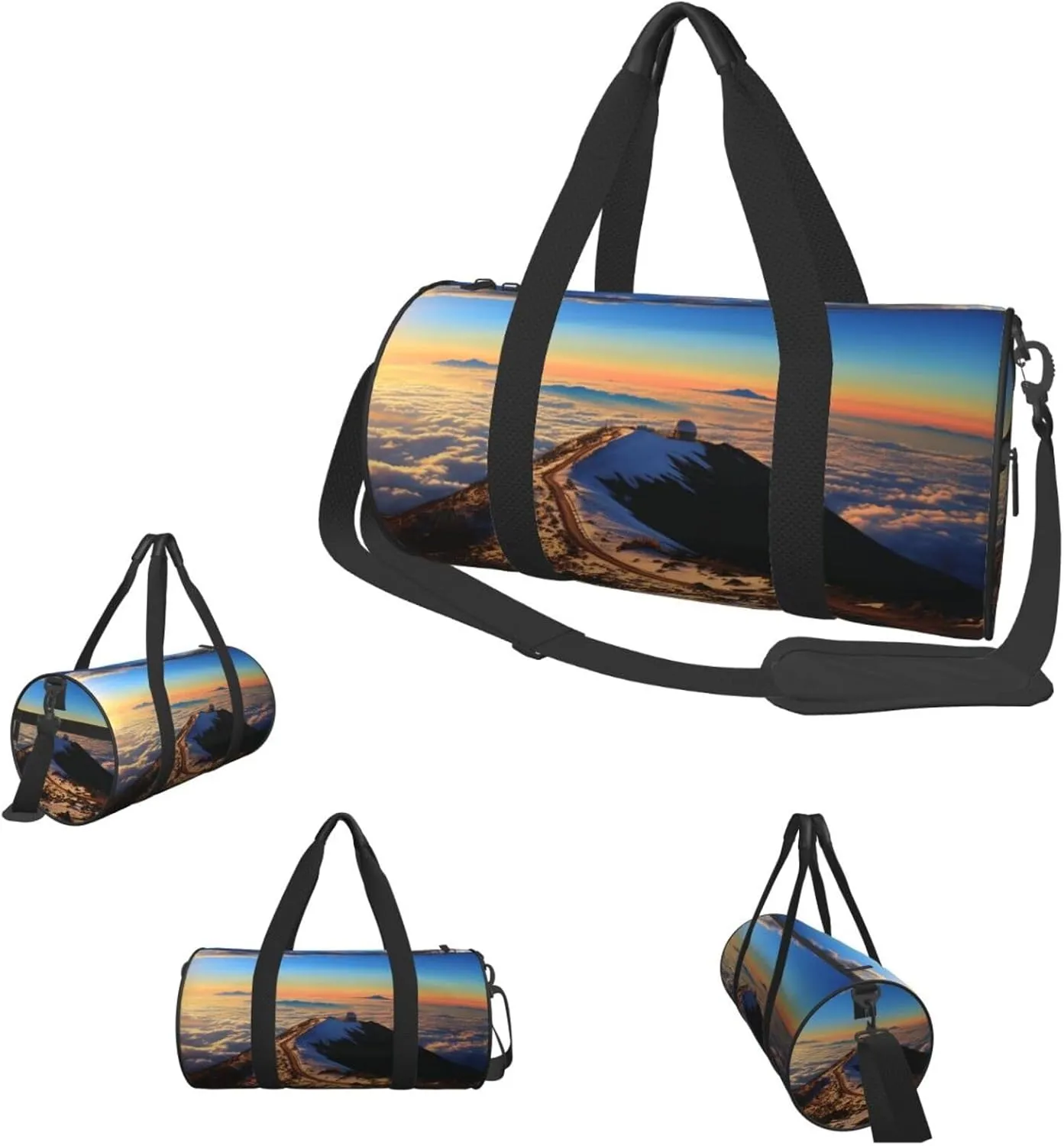 Sports Gym Bag for Women Men Travel Duffel Bag Tote Weekender Bag Carry on Overnight Bag for Travel Swimming Fitness Workout Sports Mauna Kea Summit Sunset Duffle Bag