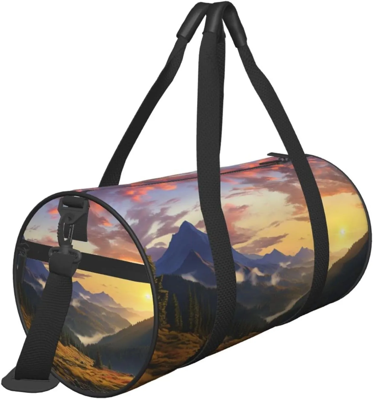 Sports Gym Bag for Women Men Travel Duffel Bag Tote Weekender Bag Carry on Overnight Bag for Travel Swimming Fitness Workout Sports Mountain Sunset Landscape Duffle Bag