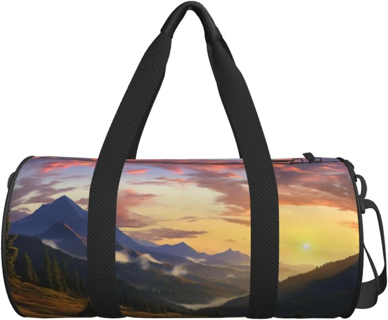 Sports Gym Bag for Women Men Travel Duffel Bag Tote Weekender Bag Carry on Overnight Bag for Travel Swimming Fitness Workout Sports Mountain Sunset Landscape Duffle Bag
