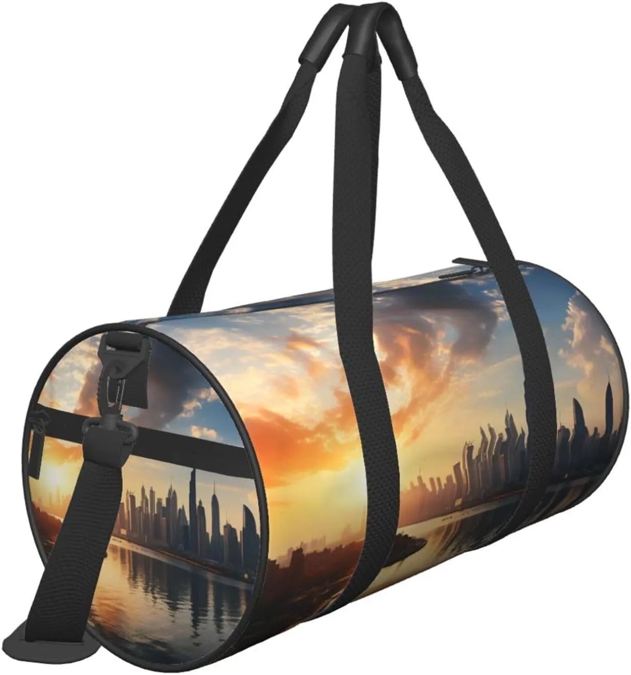 Sports Gym Bag for Women Men Travel Duffel Bag Tote Weekender Bag Carry on Overnight Bag for Travel Swimming Fitness Workout Sports New York in the sunset Duffle Bag